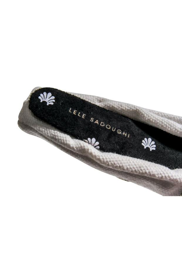 Current Boutique-Lele Sadoughi - White Knot Front w/ Gold Hearts Headband