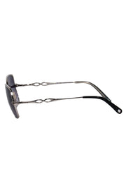 Current Boutique-Les Copains - Silver Frame w/ Dark Blue Lens Sunglasses
