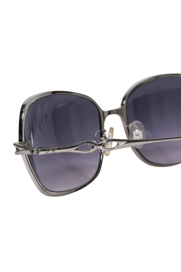 Current Boutique-Les Copains - Silver Frame w/ Dark Blue Lens Sunglasses
