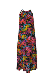Current Boutique-Les Reveries - Pink Multicolor Silk Floral High Neck Maxi Dress Sz XS