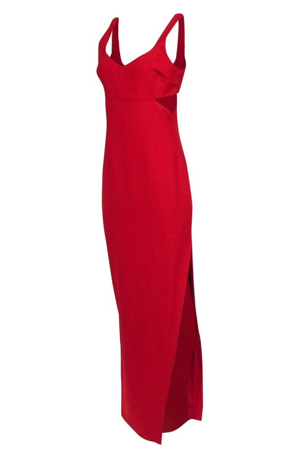 Current Boutique-Likely S- Red Sleeveless Side Cut Out High Slit Gown Sz 8