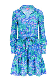Current Boutique-Lilly Pulitzer - Blue, Green, & Pink Print Button Front Dress Sz 0