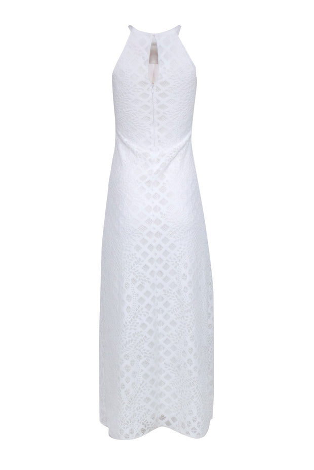 Current Boutique-Lilly Pulitzer - White Sleeveless High Neck Crochet Lace Maxi Dress Sz XXS