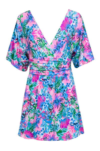 Current Boutique-Lilly Pulitzer - Pink, Blue, & Multi Color Print Mini Romper Sz XXS