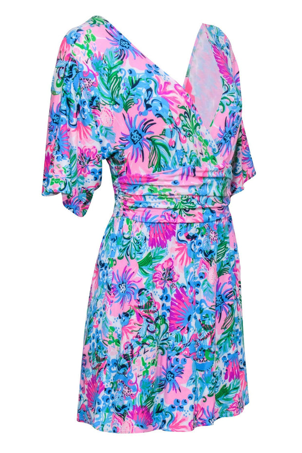 Current Boutique-Lilly Pulitzer - Pink, Blue, & Multi Color Print Mini Romper Sz XXS