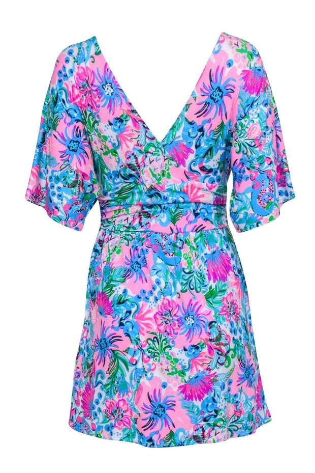 Current Boutique-Lilly Pulitzer - Pink, Blue, & Multi Color Print Mini Romper Sz XXS