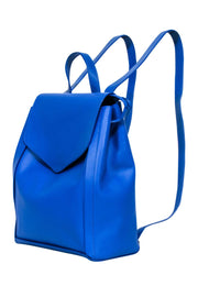 Current Boutique-Loeffler Randall - Blue Leather Front Flap Backpack