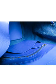 Current Boutique-Loeffler Randall - Blue Leather Front Flap Backpack