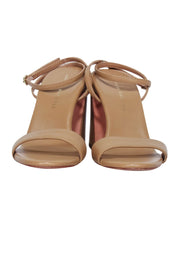 Current Boutique-Loeffler Randall - Beige Leather Strappy Block Heels Sz 6