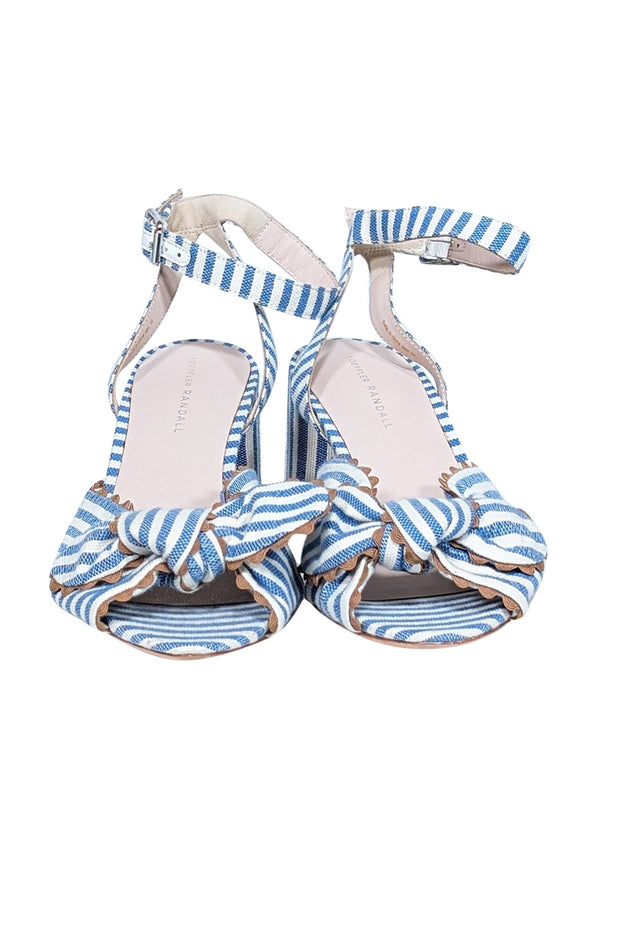 Current Boutique-Loeffler Randall - Blue & White Stripe Strappy Sandals Sz 10