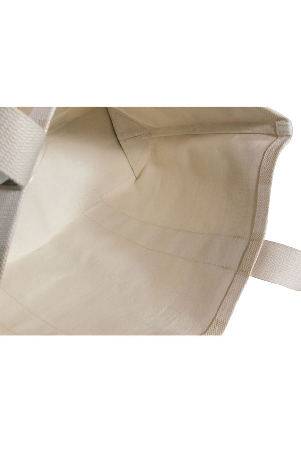 Current Boutique-Loeffler Randall - Beige & Cream Gingham Canvas Tote Bag