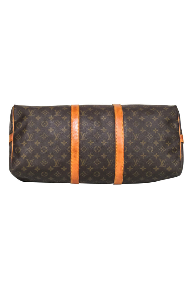 Current Boutique-Louis Vuitton -Brown Monogram Bandoulière Keepall 50 w/ Luggage Tag