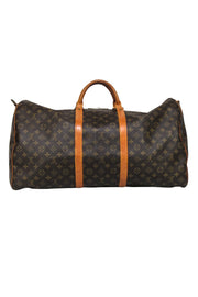 Current Boutique-Louis Vuitton - Brown Monogram Bandoulière Keepall 60 w/ Luggage Tag