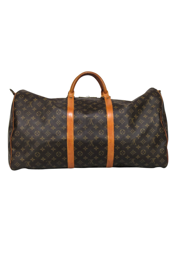 Current Boutique-Louis Vuitton - Brown Monogram Bandoulière Keepall 60 w/ Luggage Tag