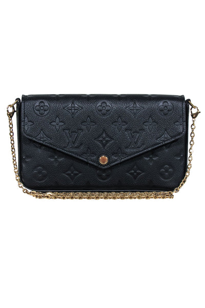 Current Boutique-Louis Vuitton - Black Monogram Empreinte Leather "Félicie Pochette" Crossbody Bag