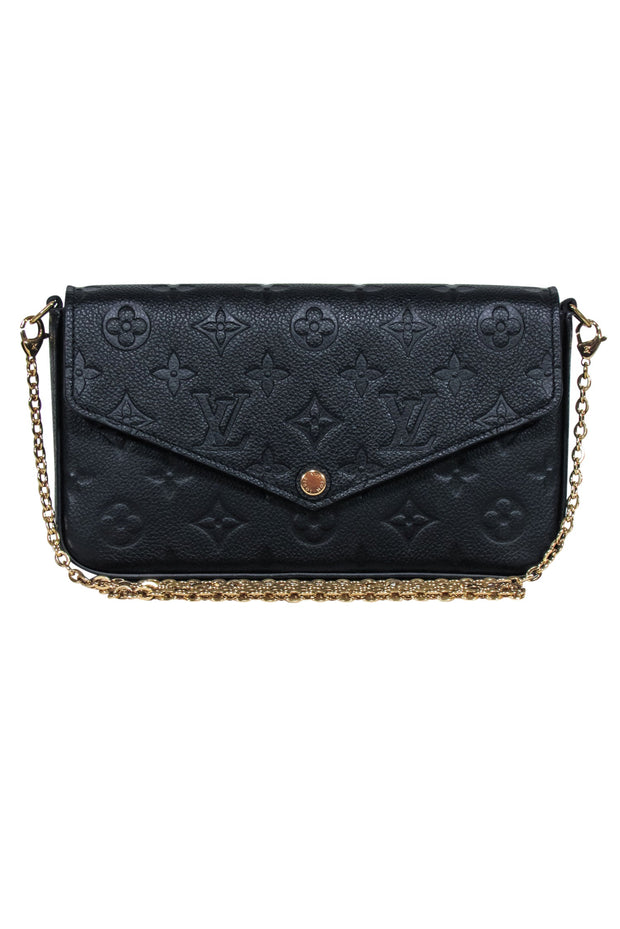 Current Boutique-Louis Vuitton - Black Monogram Empreinte Leather "Félicie Pochette" Crossbody Bag