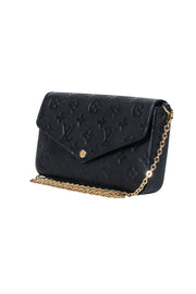 Current Boutique-Louis Vuitton - Black Monogram Empreinte Leather "Félicie Pochette" Crossbody Bag