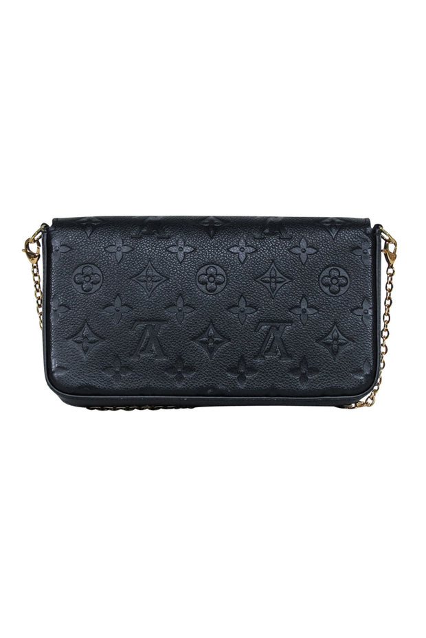 Current Boutique-Louis Vuitton - Black Monogram Empreinte Leather "Félicie Pochette" Crossbody Bag