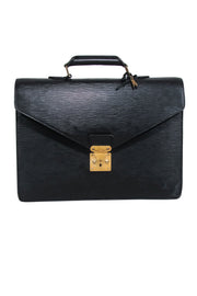 Current Boutique-Louis Vuitton - Black Epi Seviette Briefcase Handbag
