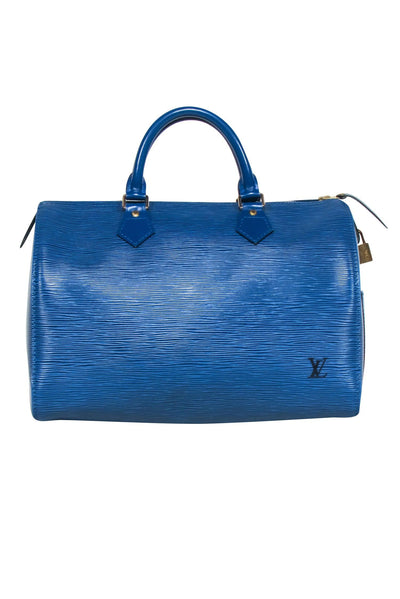 Current Boutique-Louis Vuitton - Blue Leather "Speedy 30" Handbag