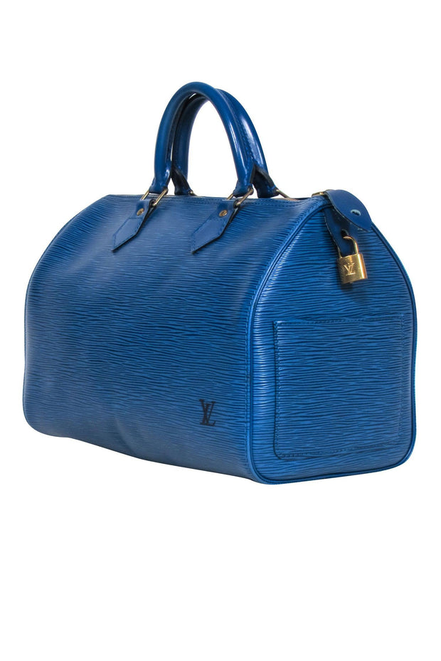 Current Boutique-Louis Vuitton - Blue Leather "Speedy 30" Handbag
