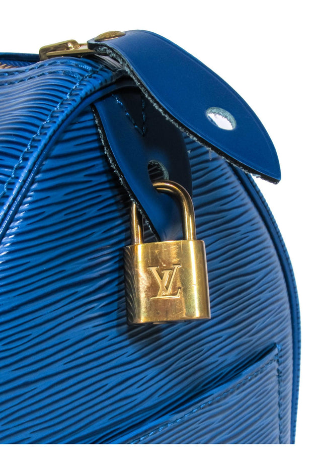 Current Boutique-Louis Vuitton - Blue Leather "Speedy 30" Handbag