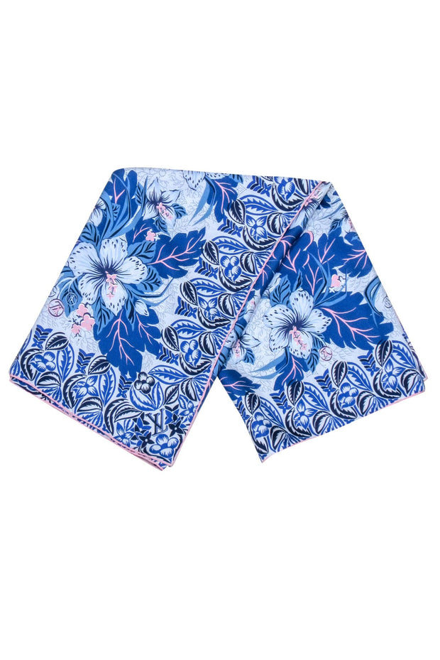 Current Boutique-Louis Vuitton - Blue, Pink, & White Print Scarf