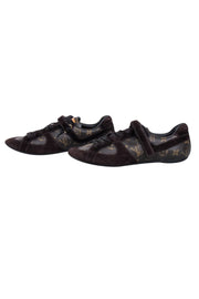Current Boutique-Louis Vuitton - Brown Monogram & Suede Sneakers Sz 9