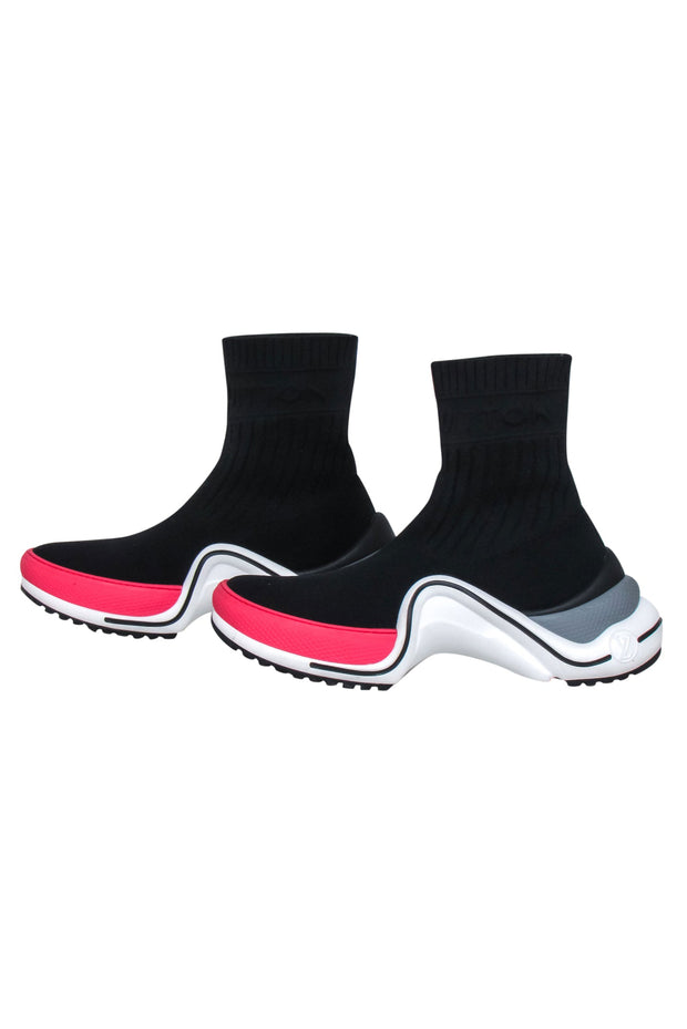 Current Boutique-Louis Vuitton - Black, White & Red Archlight Sock Trainers Sz 11