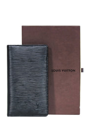 Current Boutique-Louis Vuitton - Black Epi Leather "Agenda Poche Noir" Wallet