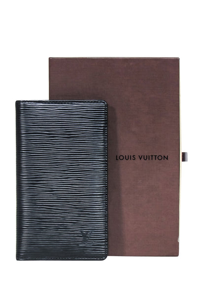 Current Boutique-Louis Vuitton - Black Epi Leather "Agenda Poche Noir" Wallet