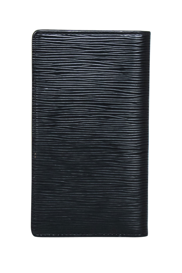 Current Boutique-Louis Vuitton - Black Epi Leather "Agenda Poche Noir" Wallet