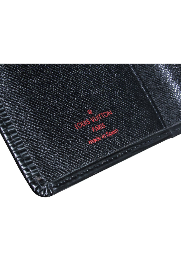 Current Boutique-Louis Vuitton - Black Epi Leather "Agenda Poche Noir" Wallet
