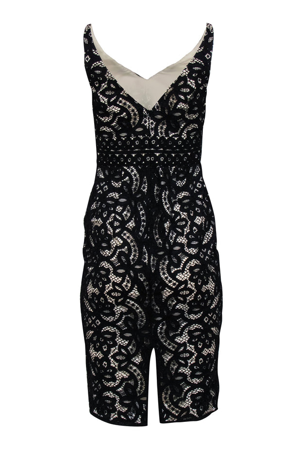 Current Boutique-Lover - Sleeveless Black Illusion Lace Midi Dress Sz 6
