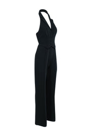 Current Boutique-Lovers + Friends - Black Satin Notched Lapel Jumpsuit Sz S