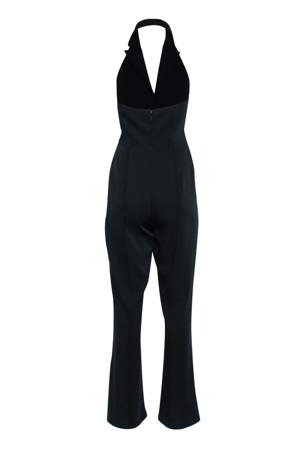 Current Boutique-Lovers + Friends - Black Satin Notched Lapel Jumpsuit Sz S