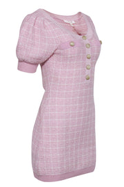 Current Boutique-LoveShackFancy - Pink & White Tweed Short Sleeve Knit Dress Sz S