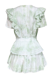 Current Boutique-LoveShackFancy - Mint Green Cotton Drop-Waist Ruffle Mini Dress Sz XS