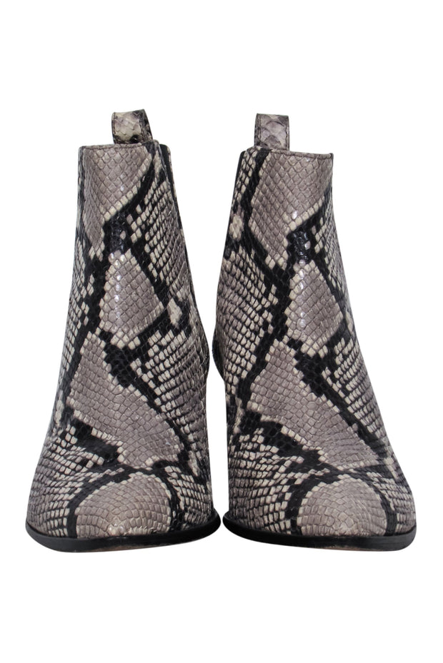 Current Boutique-M. Gemi - Grey & Black Snake Print Booties Sz 8