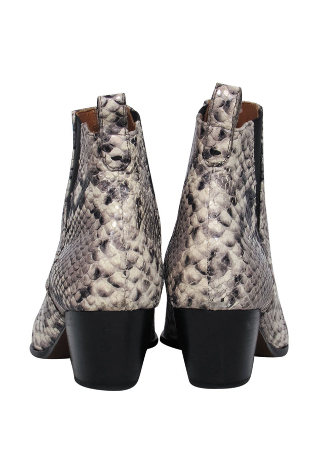 Current Boutique-M. Gemi - Grey & Black Snake Print Booties Sz 8