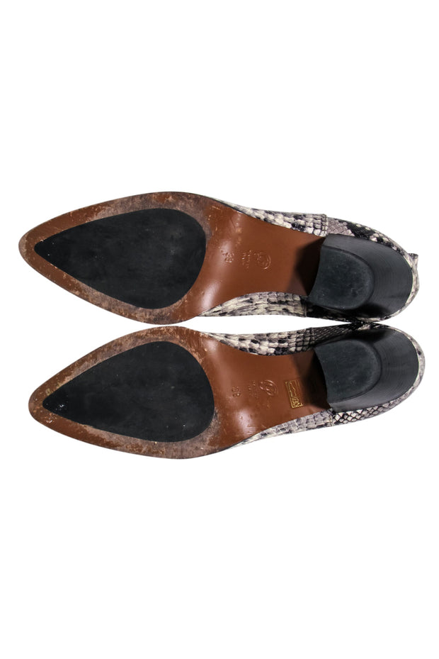 Current Boutique-M. Gemi - Grey & Black Snake Print Booties Sz 8