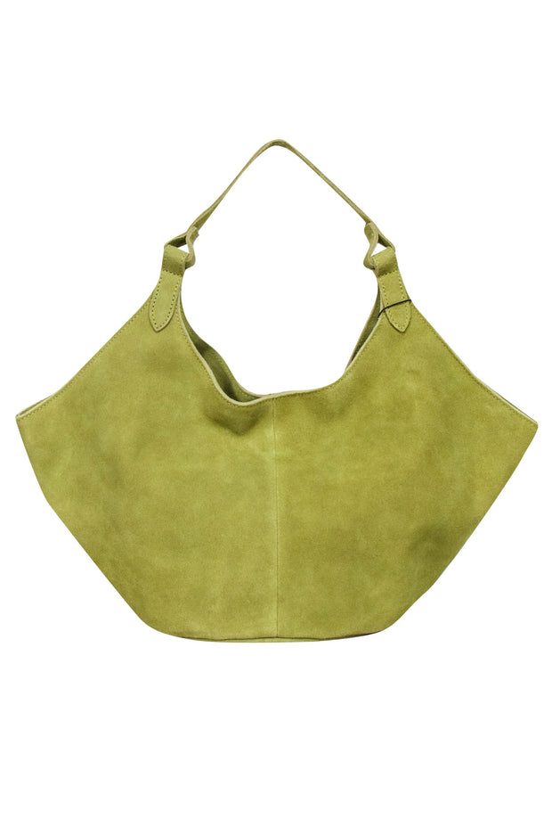 Current Boutique-M.I.L.A - Green Suede Top Handle Handbag