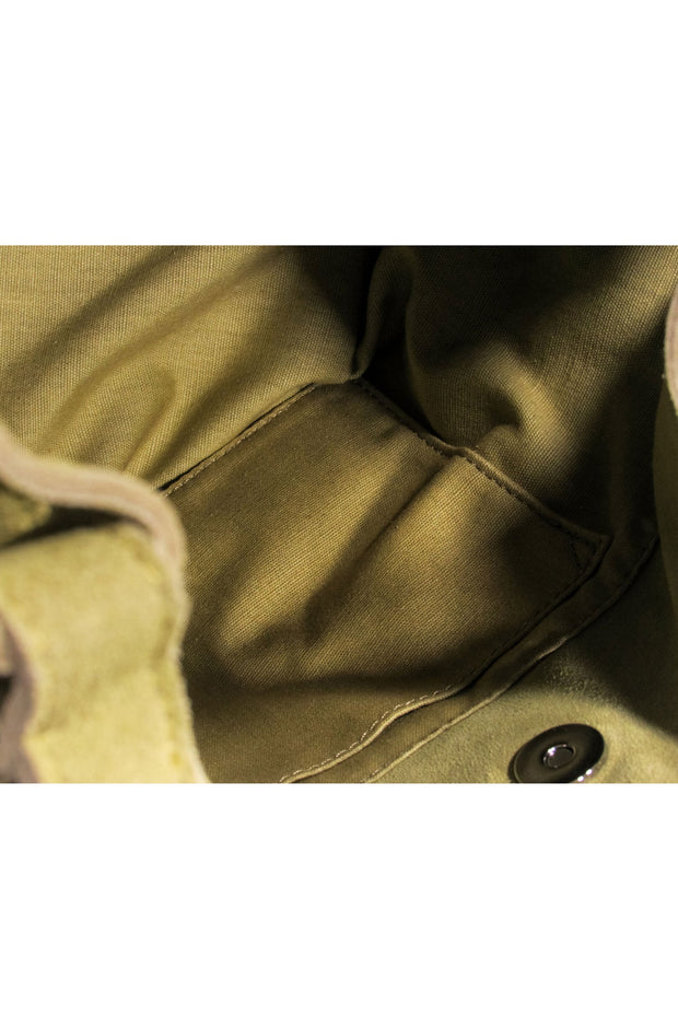 Current Boutique-M.I.L.A - Green Suede Top Handle Handbag