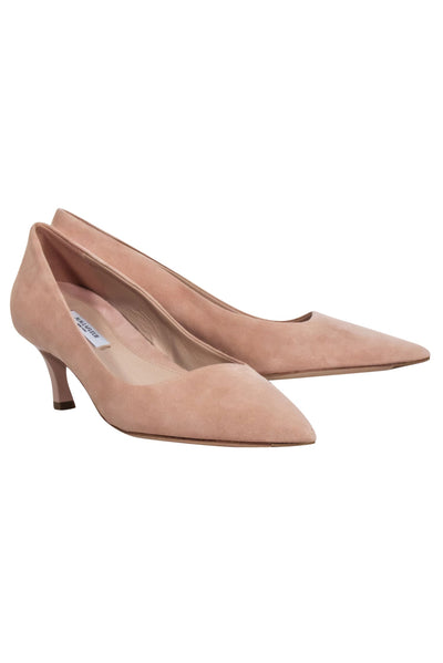 Current Boutique-M.M.Lafleur - Beige Suede Pointed Toe Kitten Heels Sz 8.5