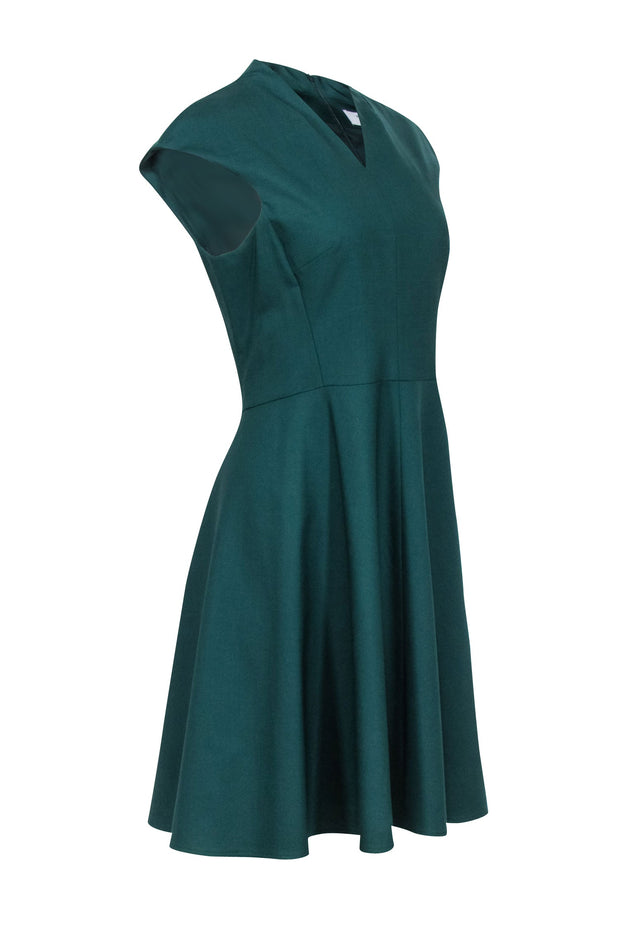 Current Boutique-M.M.LaFleur - Green Wool Blend Cap Sleeve Dress Sz 8