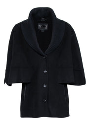 Current Boutique-Mackage - Black Wool Blend Cape Style Jacket Sz L