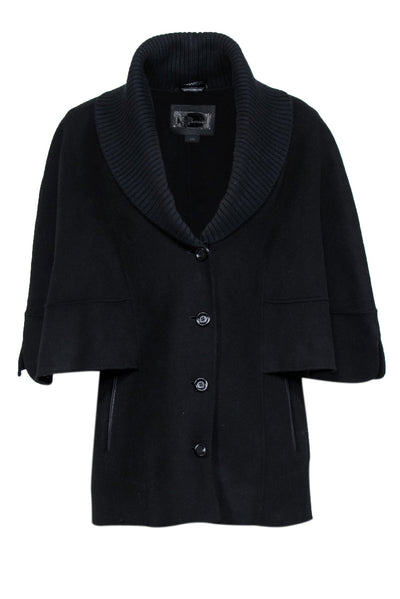 Current Boutique-Mackage - Black Wool Blend Cape Style Jacket Sz L