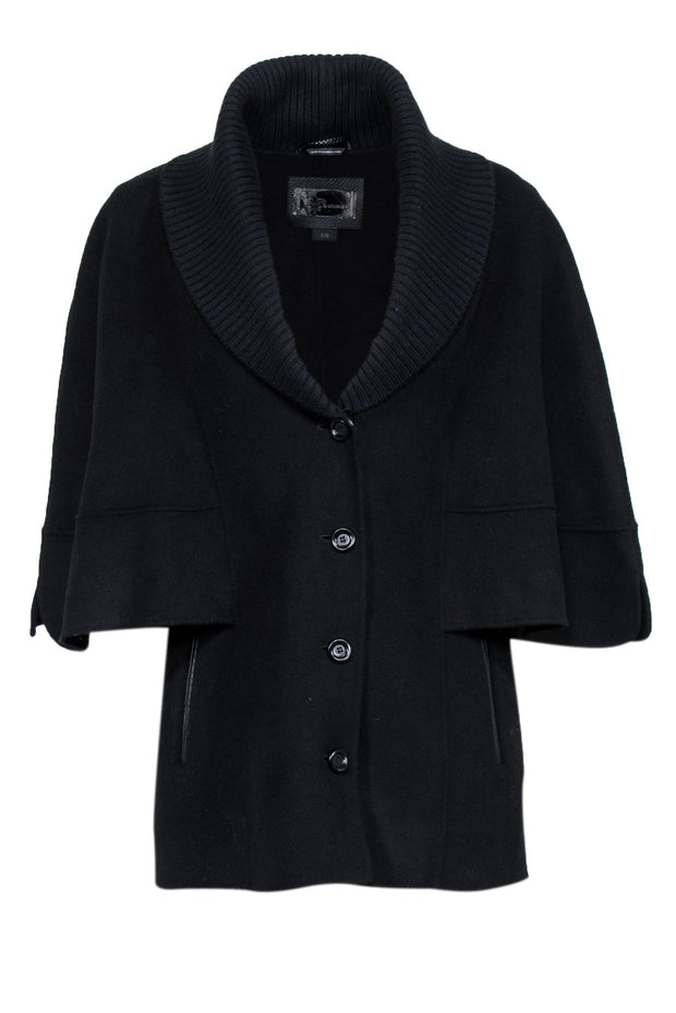 Current Boutique-Mackage - Black Wool Blend Cape Style Jacket Sz L