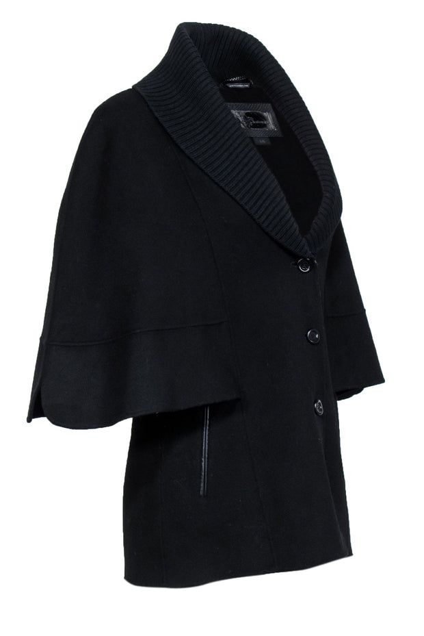 Current Boutique-Mackage - Black Wool Blend Cape Style Jacket Sz L