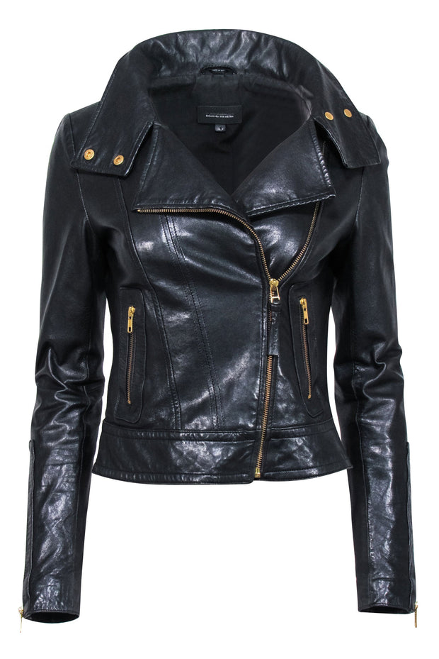 Current Boutique-Mackage x Aritzia - Black Leather Moto Jacket Sz XS